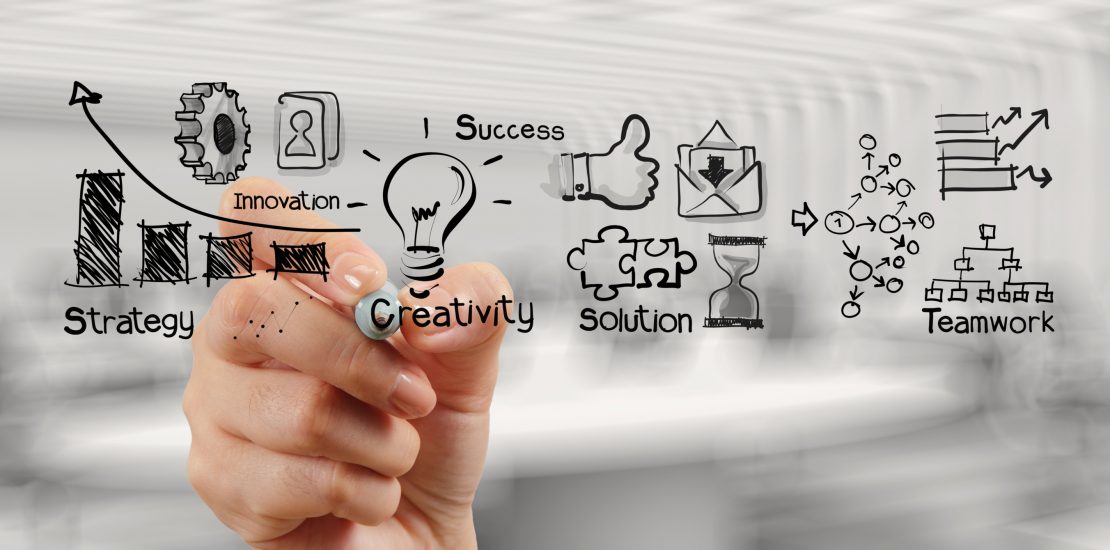 hand drawing graph chart and business strategy as concept hand drawing graph chart and business strategy as concept